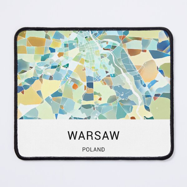 Item preview, Warsaw Poland Named City Map - Pastel Color Scheme designed and sold by StylishStacks.