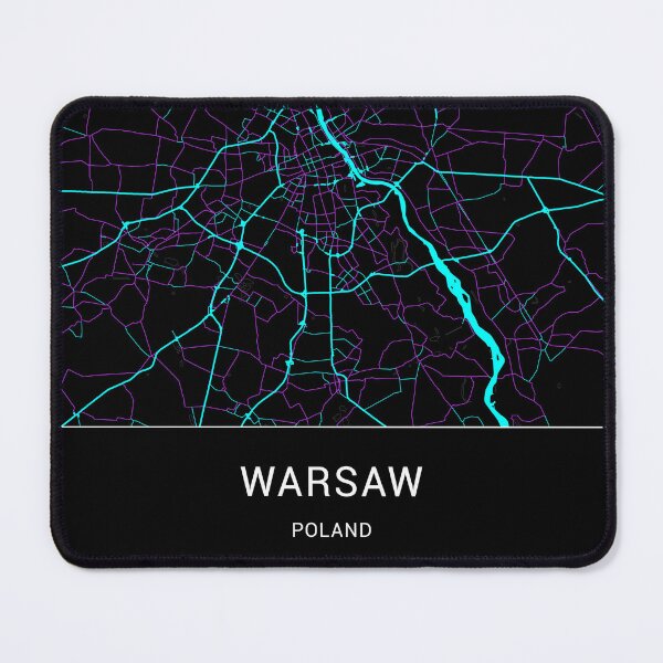 Item preview, Warsaw Poland Named City Map - Neon Fantasy designed and sold by StylishStacks.
