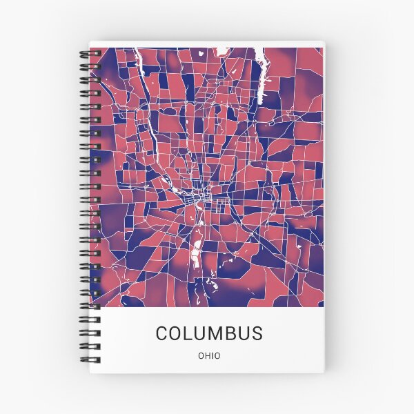 Item preview, Columbus Ohio Named City Map - Red-Blue Duotone designed and sold by StylishStacks.