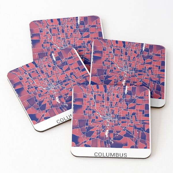 Item preview, Columbus Ohio Named City Map - Red-Blue Duotone designed and sold by StylishStacks.