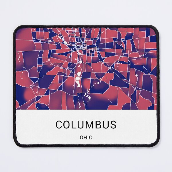 Item preview, Columbus Ohio Named City Map - Red-Blue Duotone designed and sold by StylishStacks.
