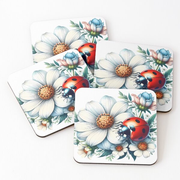 Item preview, A ladybug on beautiful flowers designed and sold by CreativeSparkzz.