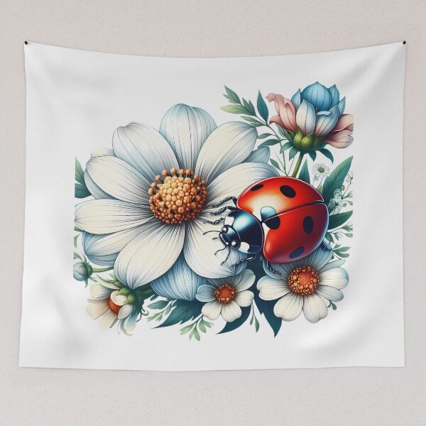 Item preview, A ladybug on beautiful flowers designed and sold by CreativeSparkzz.