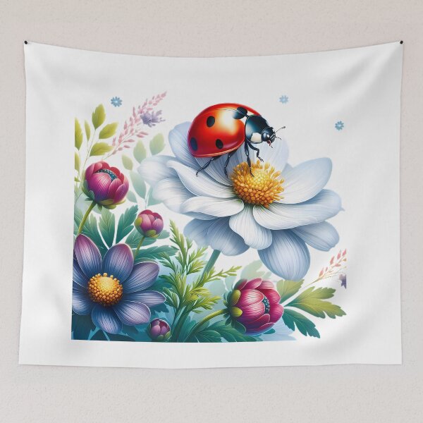 Item preview, A ladybug on beautiful flowers designed and sold by CreativeSparkzz.