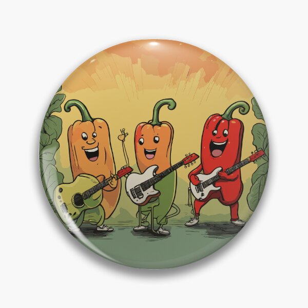 Item preview, Colorful Capsicum Pop Band | Hilarious Bell Pepper Fiesta | Funny veggie powered life designed and sold by VeggiPower.