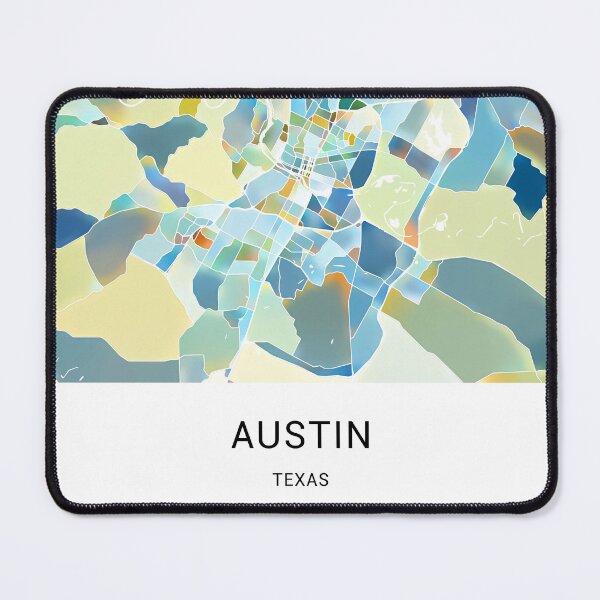 Item preview, Austin Texas Named City Map - Pastel Color Scheme designed and sold by StylishStacks.