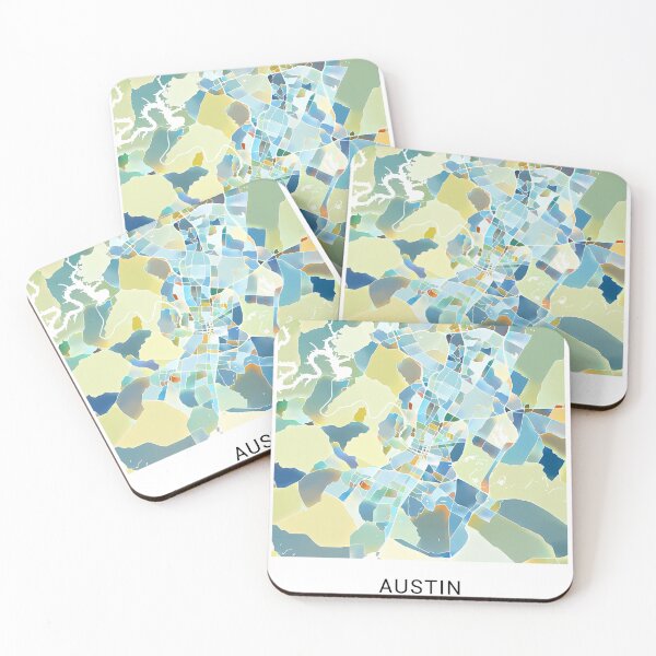 Item preview, Austin Texas Named City Map - Pastel Color Scheme designed and sold by StylishStacks.