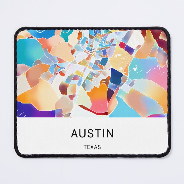 Item preview, Austin Texas Named City Map - Tropical Rainbow Scheme designed and sold by StylishStacks.