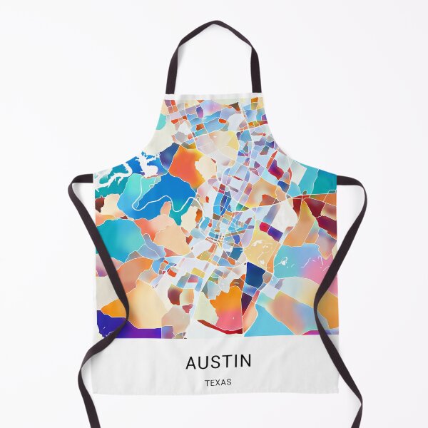 Item preview, Austin Texas Named City Map - Tropical Rainbow Scheme designed and sold by StylishStacks.