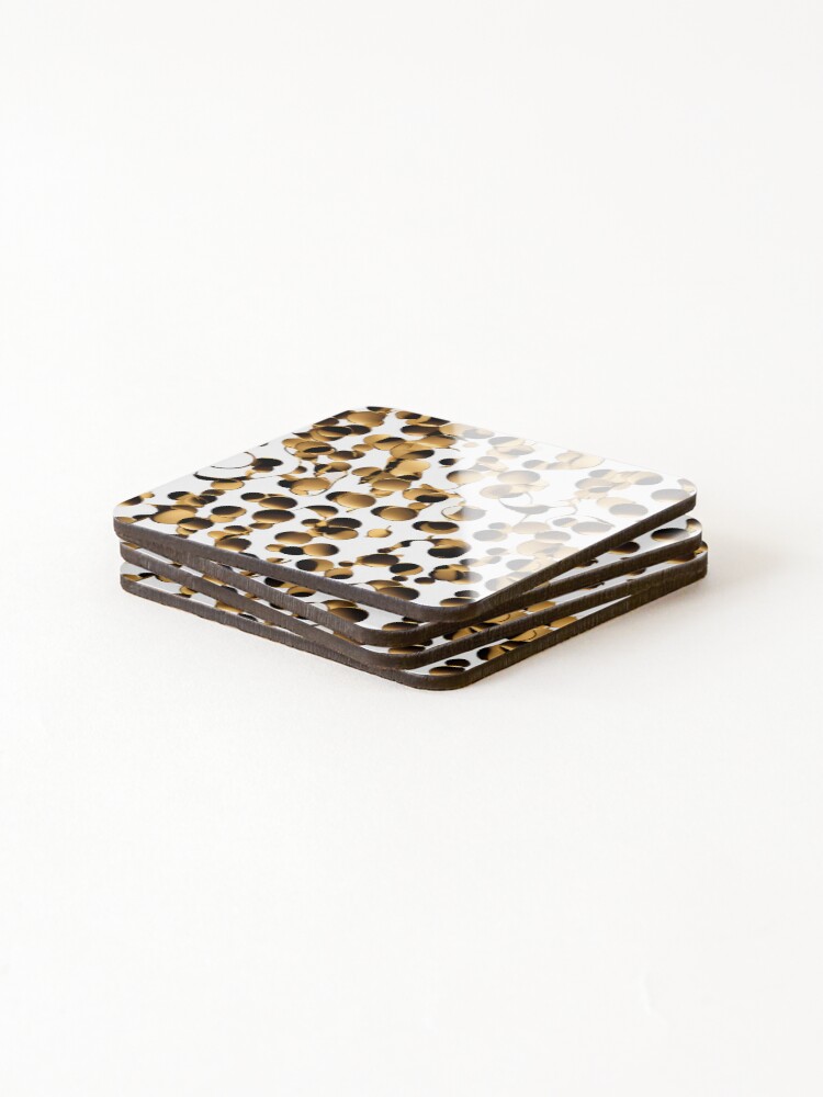 Thumbnail 4 of 5, Coasters (Set of 4), Metallic Pattern: Gold Pattern designed and sold by CreativeSparkzz.