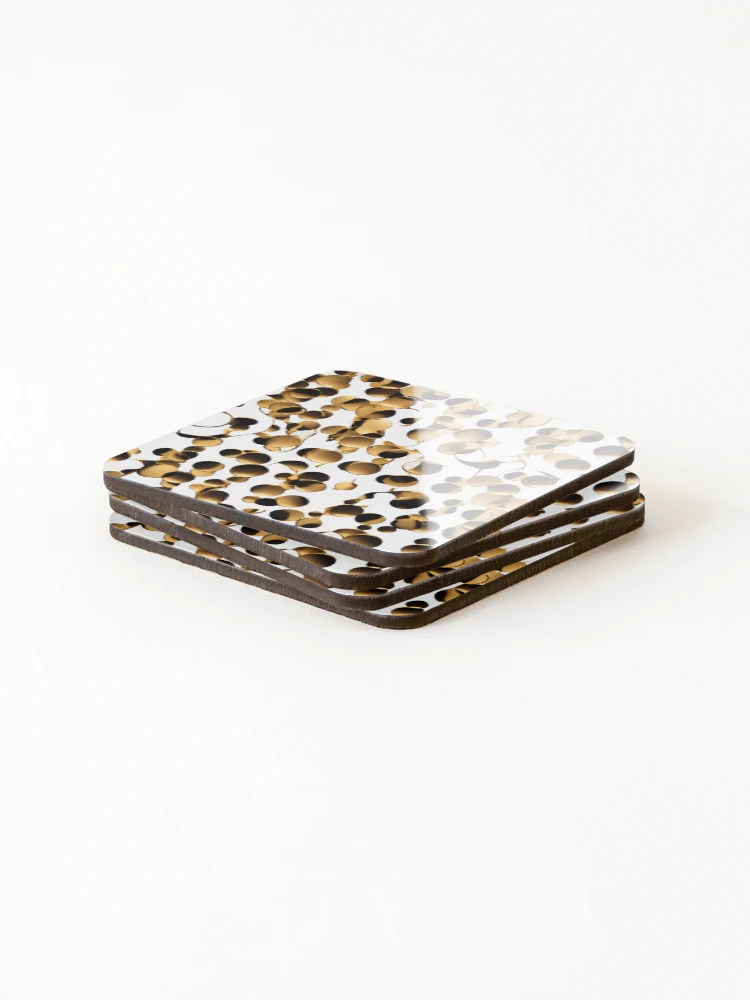 Thumbnail 4 of 5, Coasters (Set of 4), Metallic Pattern: Gold Pattern designed and sold by CreativeSparkzz.