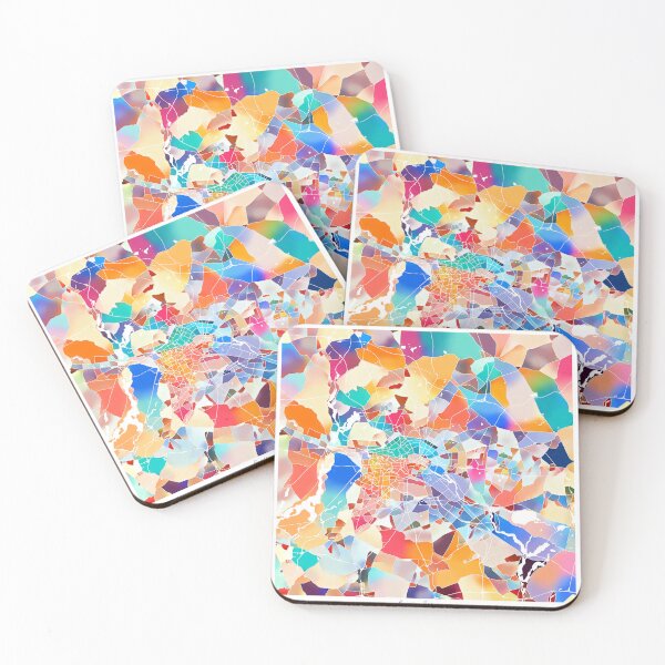 Item preview, Berlin Germany City Map - Tropical Rainbow Scheme designed and sold by StylishStacks.