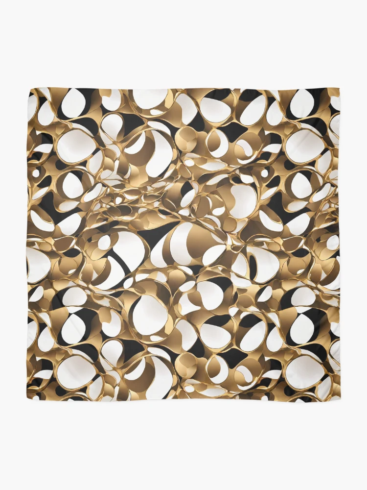 Thumbnail 2 of 3, Scarf, Metallic Pattern: Gold Pattern designed and sold by CreativeSparkzz.