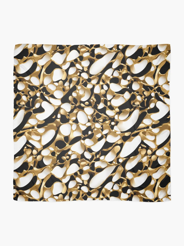 Thumbnail 2 of 3, Scarf, Metallic Pattern: Gold Pattern designed and sold by CreativeSparkzz.