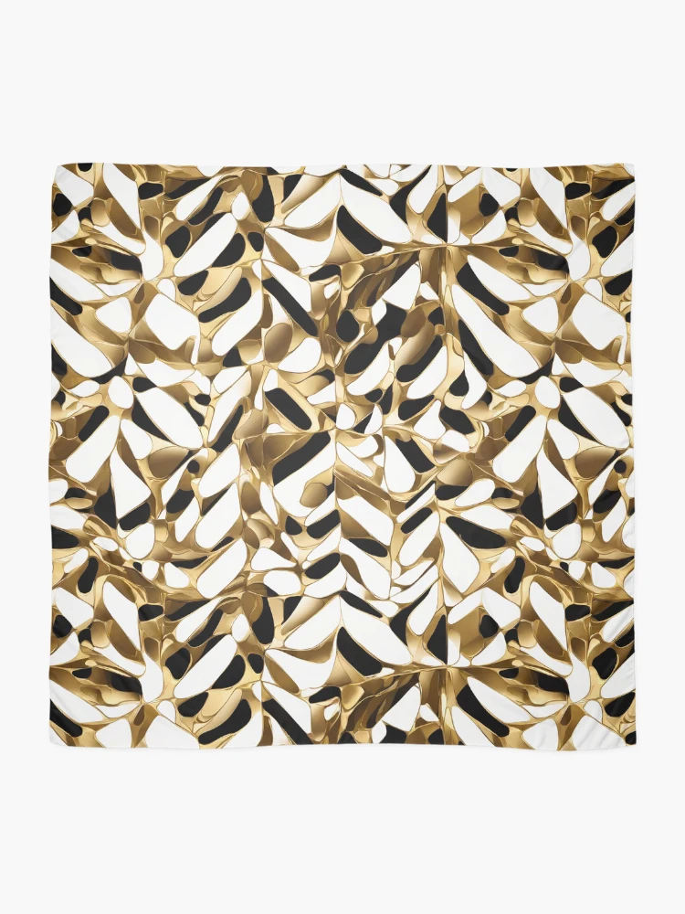 Thumbnail 2 of 3, Scarf, Metallic Pattern: Gold Pattern designed and sold by CreativeSparkzz.