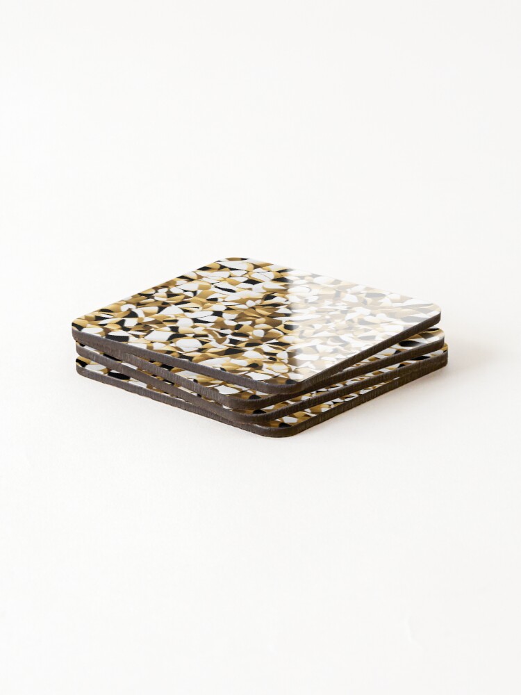 Thumbnail 4 of 5, Coasters (Set of 4), Metallic Pattern: Gold Pattern designed and sold by CreativeSparkzz.