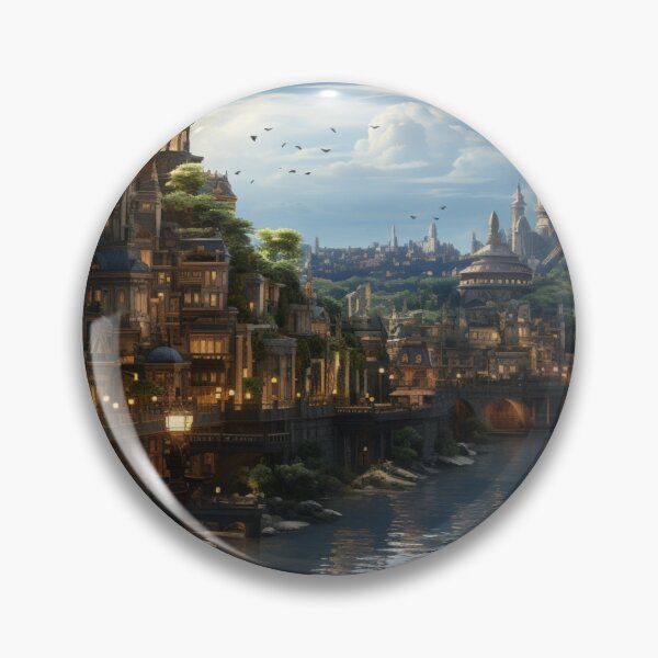 Item preview, Unique Original Landscape Artwork Realism Painting Realistic Cityscapes C109-3 designed and sold by MPCFICTION.