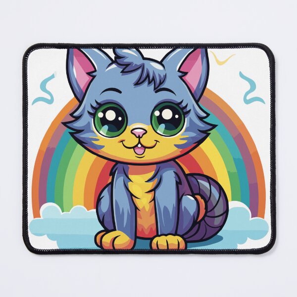 Item preview, Vibrant rainbow kitty art designed and sold by Artifines.