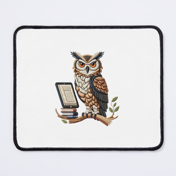 Item preview, Knowledgeable Owl Media Patch Illustration designed and sold by #Adulting Central.