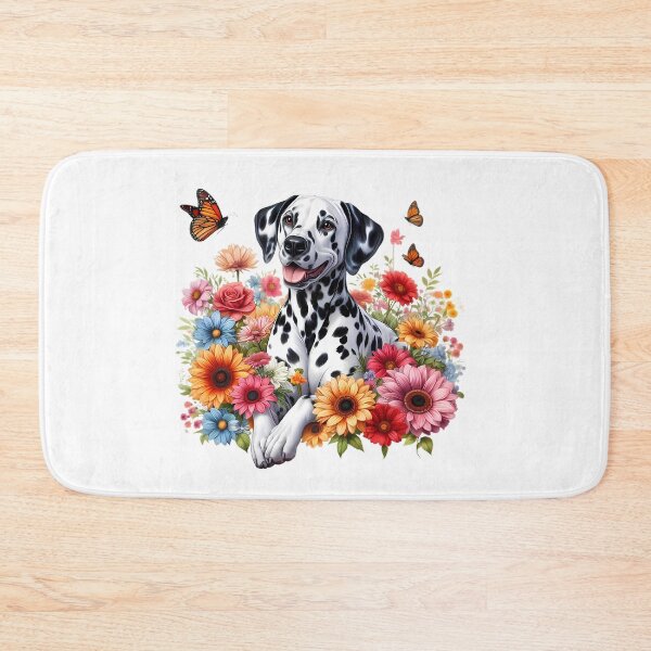 Item preview, A Dalmatian with beautiful colorful flowers designed and sold by CreativeSparkzz.