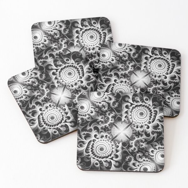 Item preview, Fractal - Black and White Tile Four designed and sold by Cizzit.