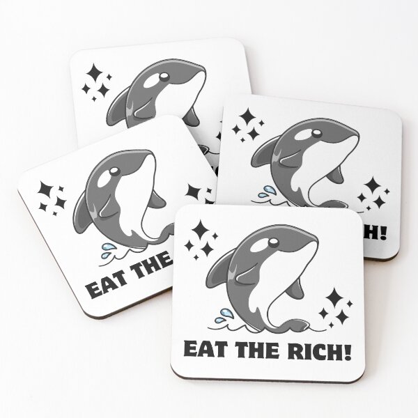 Item preview, Funny Cute Orca Whale Meme Eat the Rich designed and sold by ElLocoMus.