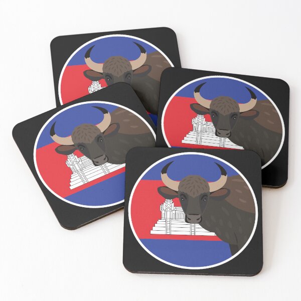 Item preview, Cambodia Kouprey Cambodian National Animal Flag designed and sold by FlagX.