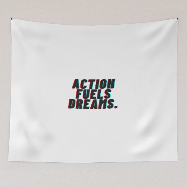 Item preview, "Action Fueals Dreams." Text designed and sold by Bananobanini.