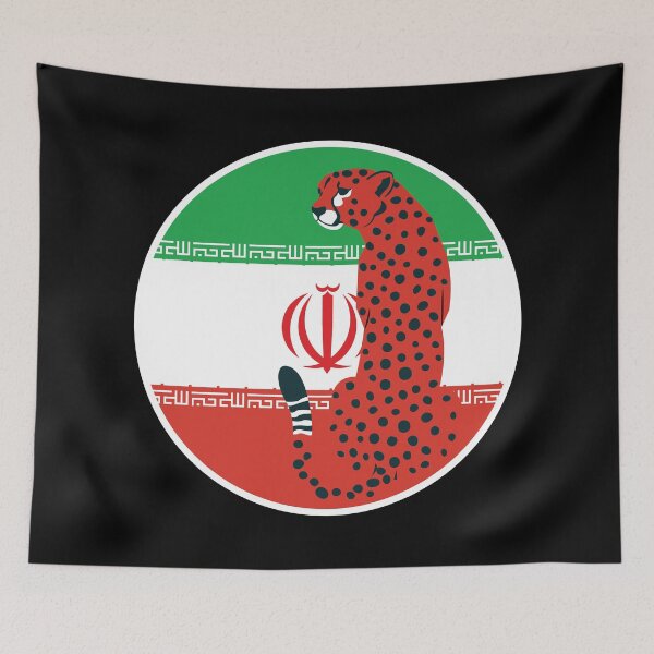 Item preview, Iran Cheetah Iranian National Animal Flag designed and sold by FlagX.