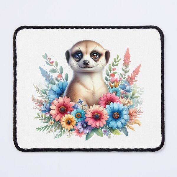 Item preview, A cute meerkat with beautiful colorful flowers designed and sold by CreativeSparkzz.