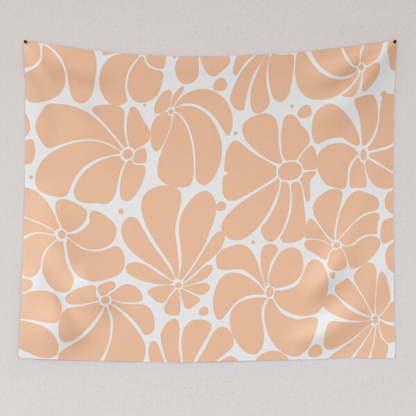 Item preview, Peach Fuzz Retro 70s 80s Flower Graphic Design On White designed and sold by IZiets.
