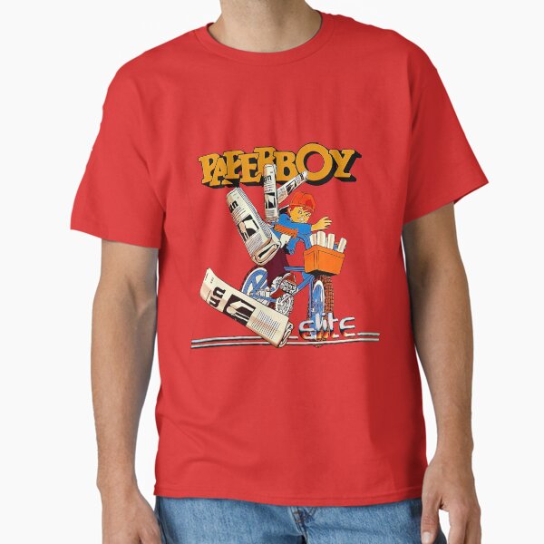 Vista previa del artículo con la obra «Repartidor de periódicos Clásico Retro Años 80», diseñado y vendido por silkdegreestees.