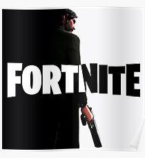 Fortnite black and white Poster