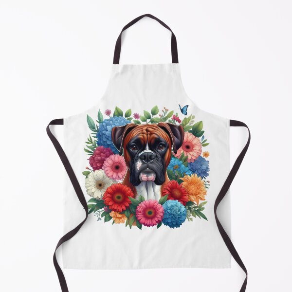 Item preview, A boxer with beautiful colorful flowers designed and sold by CreativeSparkzz.