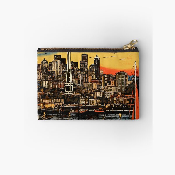 Item preview, Seattle city colorful travel vintage graphic designed and sold by wonderfulpark.