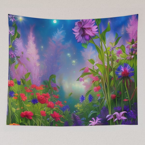 Item preview, Beautiful Flowers On A Magical Night designed and sold by ChanceTwoArt.