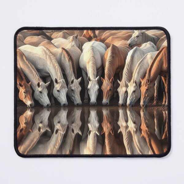 Item preview, herd of horses drinking water in the wild designed and sold by Yourdreamworld.
