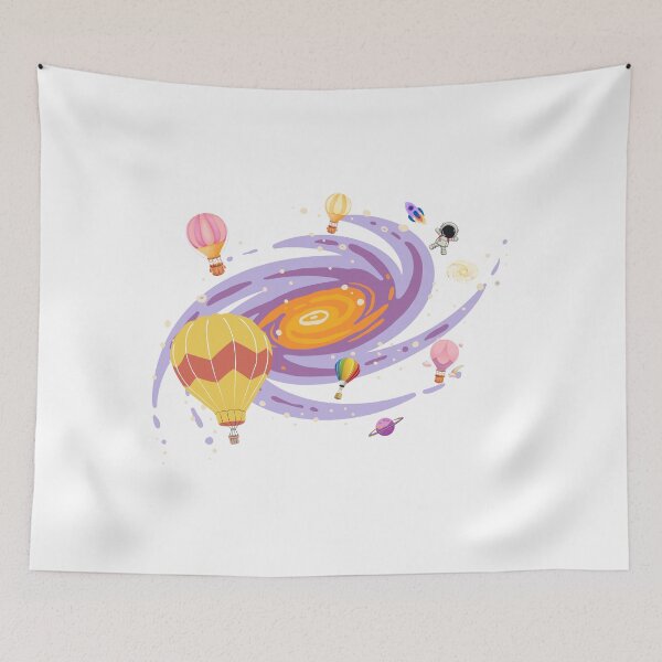 Item preview, Air balloon flying through galaxy designed and sold by PanKakeDesign.