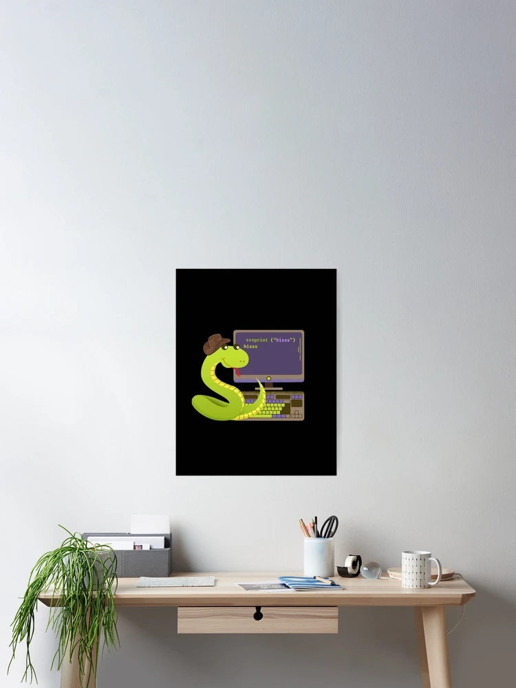Aperçu 2 sur 3. Poster avec l'œuvre Python apprenant Python créée et vendue par t1n3333.
