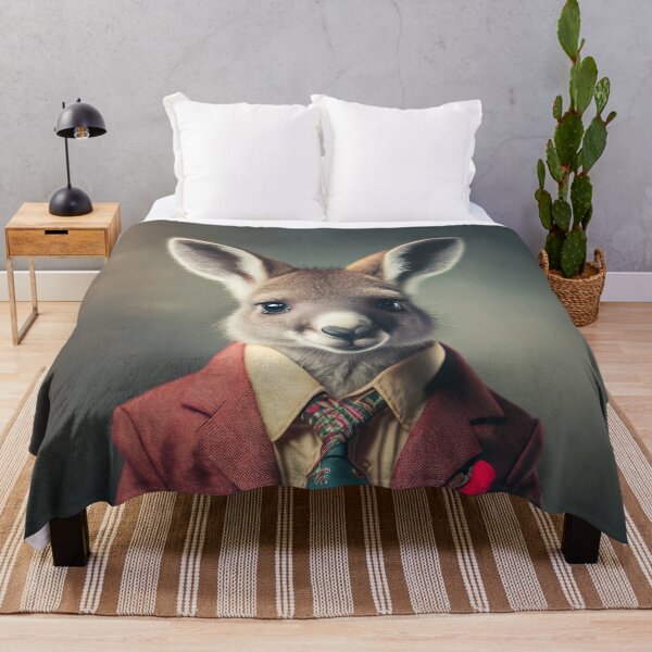 Item preview, Kangaroo - Dressed Cute Animals - Baby Animal Portrait designed and sold by 123animals.