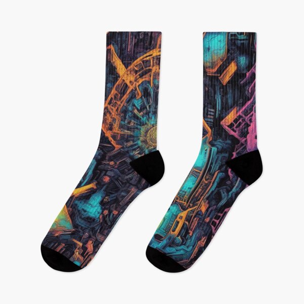 Item preview, Psychedelic Cyberpunk, Abstract Expressionism, Digital Art designed and sold by Burn-Ego.