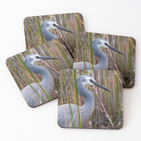 Item preview, white faced heron profile - bird designed and sold by Tara Smithson.