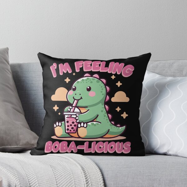 Item preview, I’m Feeling Boba-licious Cute Kawaii Dinosaur With Boba Drink designed and sold by wtfbba.