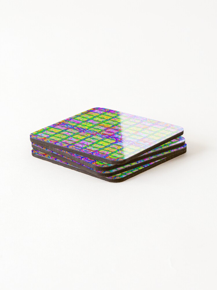 Thumbnail 4 of 5, Coasters (Set of 4), Colorful Pattern designed and sold by Pattern-life-.