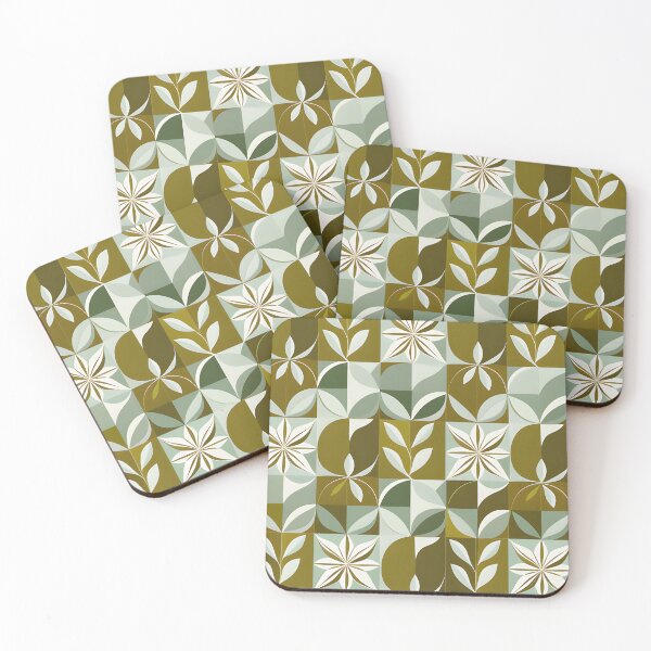 Item preview, Retro, Mid Mod, Abstract Botanical Olive, Mint designed and sold by Prints and Lifestyle.