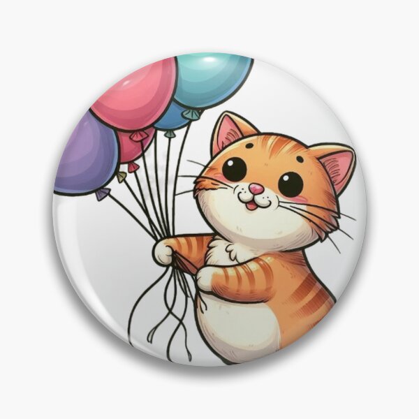 Artikelvorschau, Katze schwebt mit Heliumballons entworfen und verkauft von Yourdreamworld.