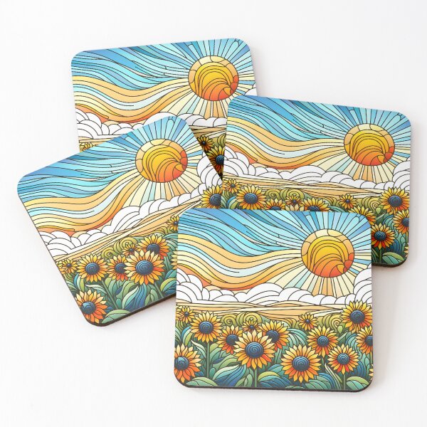 Item preview, Sunflower Field Stained Glass designed and sold by Delamoon.