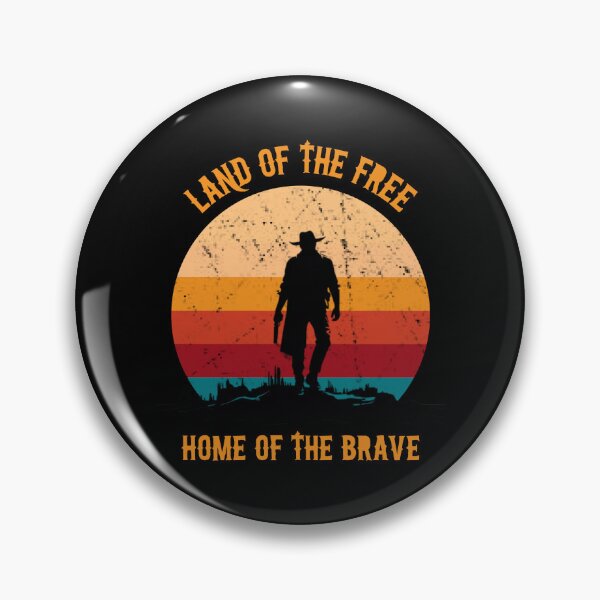 Item preview, Land of the free. Home of the brave. Wild West. Vintage. Retro. Cowboy. designed and sold by Tsifra.