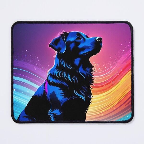 Item preview, Fantasy dog sitting in the water under rainbow sky designed and sold by WhiteDoveArt.
