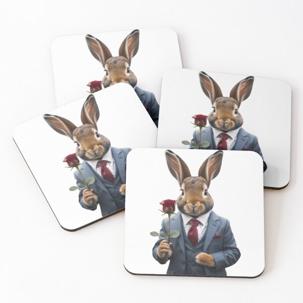Item preview, Cute bunny with rose in a suit designed and sold by Kedo123.